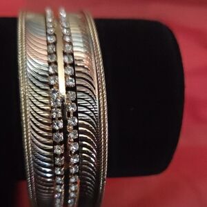 Elegant Gold and Silver Bangle Bracelet